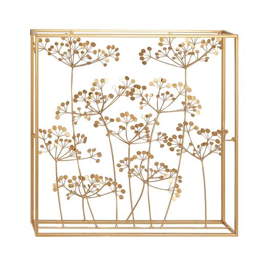 28" Gold Modern Floral Wall Décor